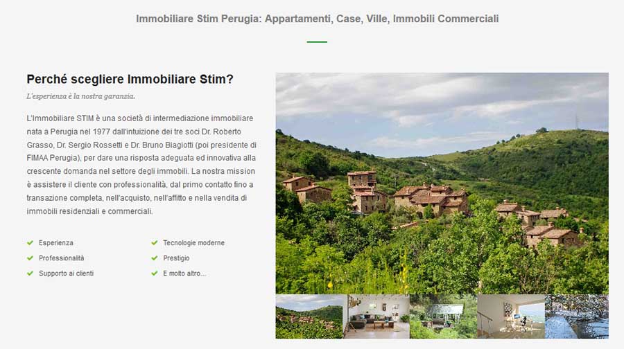 Sito web per agenzia immobiliare - Presentazione Agenzia Immobiliare e Foto