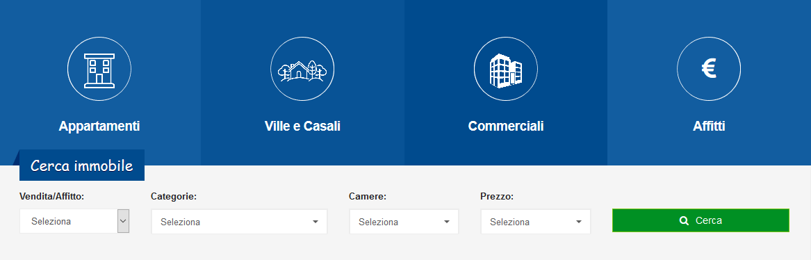 Sito web per agenzia immobiliare - Filtri e ricerca